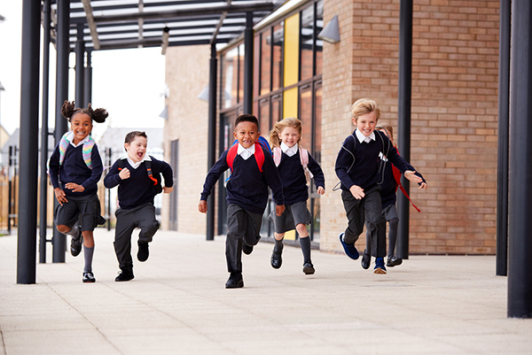 School children playing