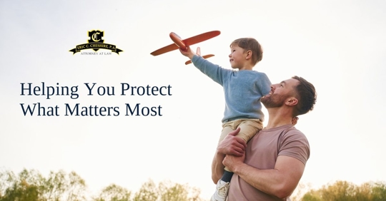 Dad carries his son on his shoulders while the boy holds a toy plane—symbolizing stable parenting time under a Florida temporary order during a pending case. Helping you protect what matters most.